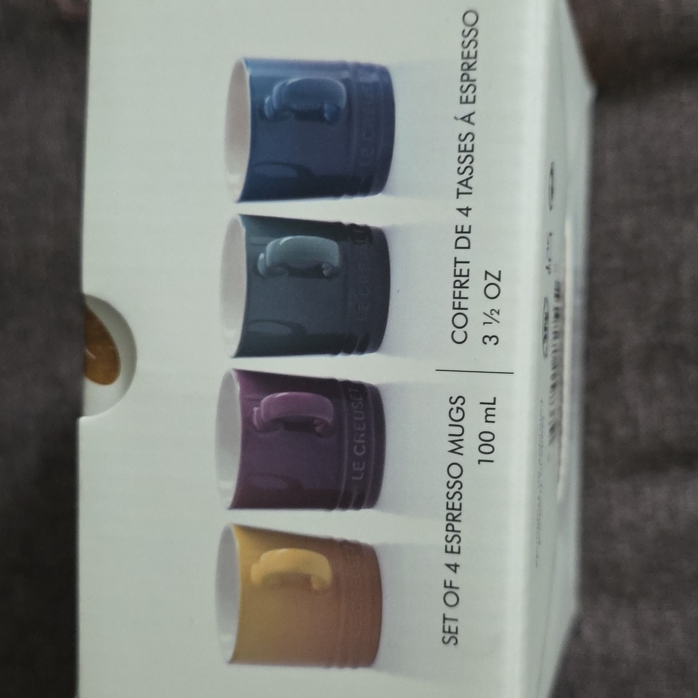 Discontinued Le Creuset Botanique Espresso Mugs Set New In Box